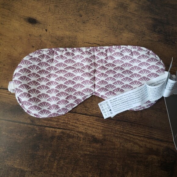 Beautiful Natural Botanical pink cream white purple print reversible sleep mask - Picture 2 of 10
